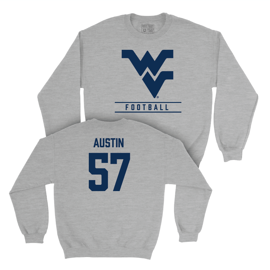 WVU Football Sport Grey Classic Crew   - Lucas Austin