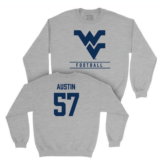 WVU Football Sport Grey Classic Crew   - Lucas Austin