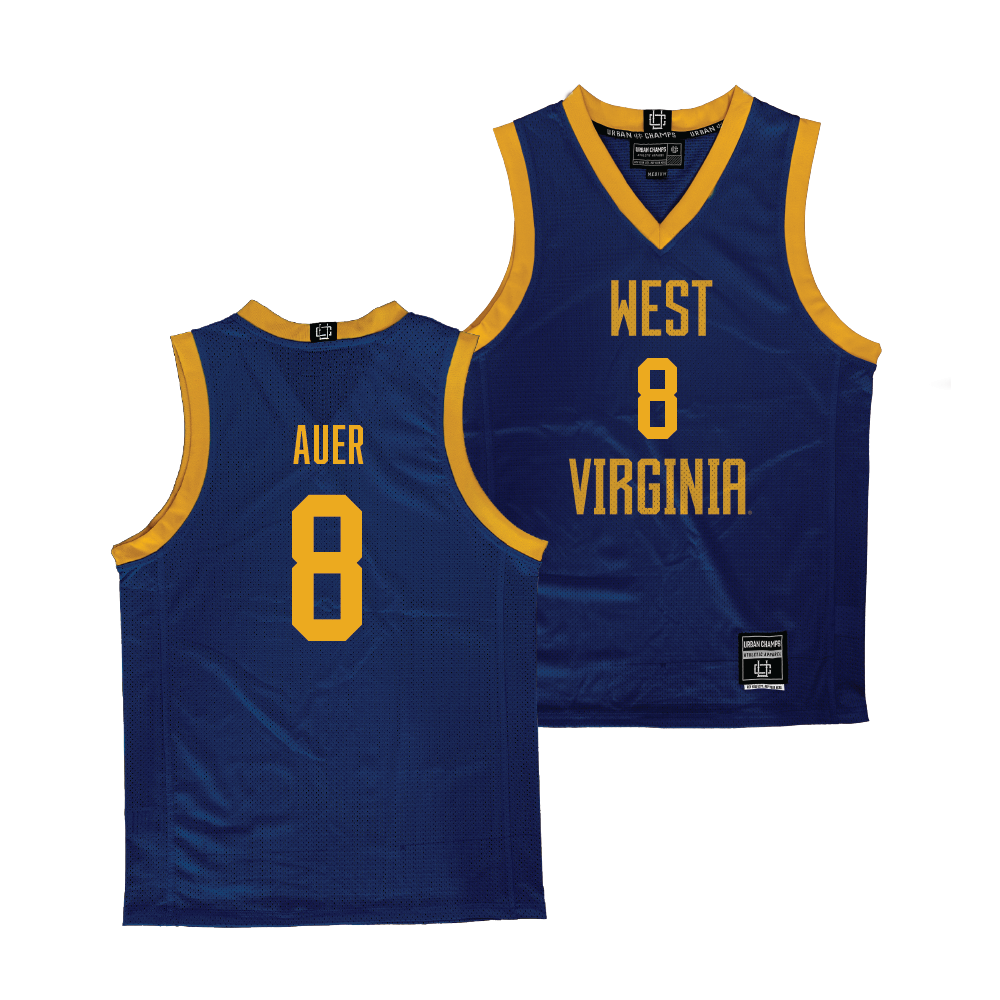 WVU Men's Basketball Navy Jersey  - Jake Auer