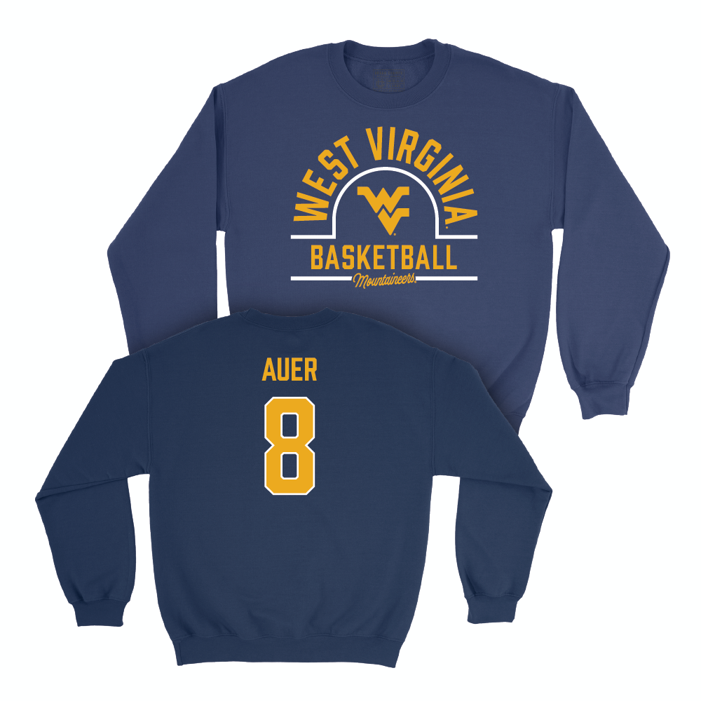 WVU Men's Basketball Navy Arch Crew  - Jake Auer