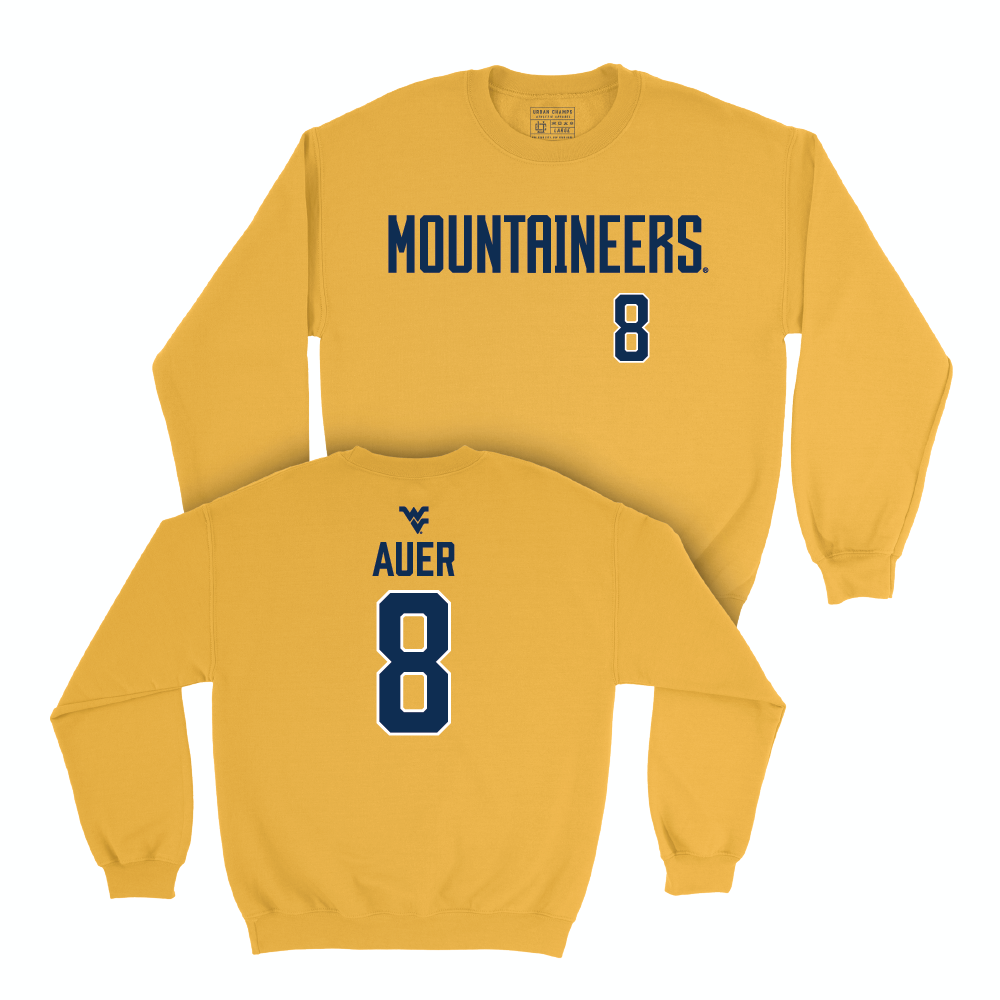 WVU Men's Basketball Gold Mountaineers Crew  - Jake Auer