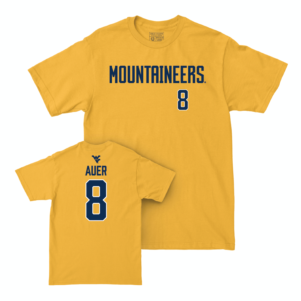 WVU Men's Basketball Gold Mountaineers Tee  - Jake Auer