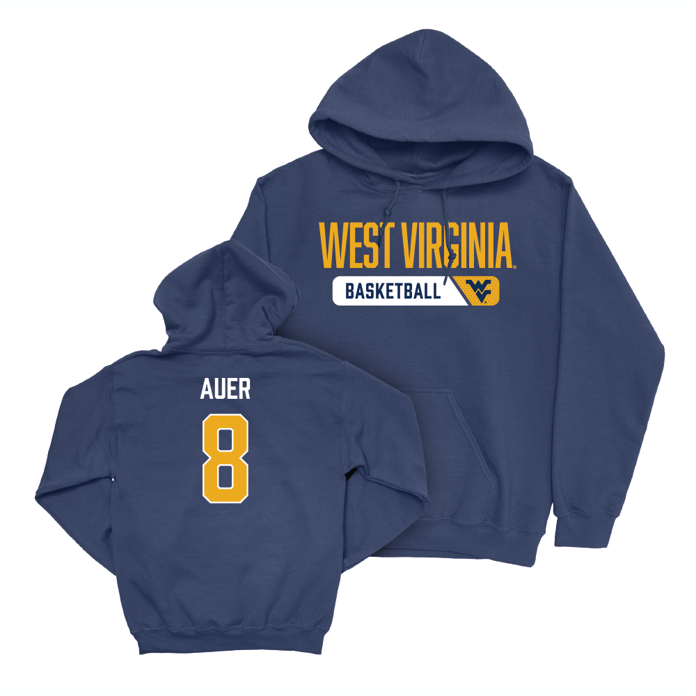 WVU Men's Basketball Navy Staple Hoodie  - Jake Auer