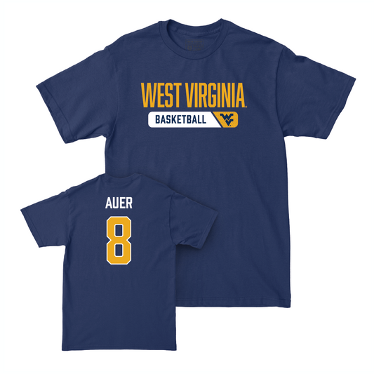 WVU Men's Basketball Navy Staple Tee  - Jake Auer