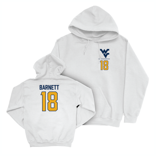 WVU Baseball White Logo Hoodie  - Spencer Barnett