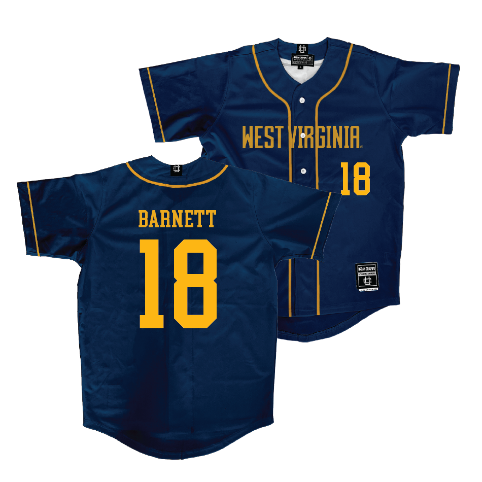 WVU Baseball Navy Jersey  - Spencer Barnett