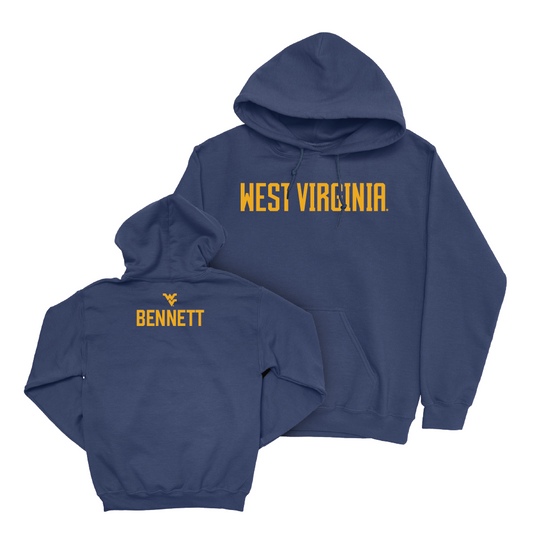 WVU Men's Swim & Dive Navy Wordmark Hoodie  - Preston Bennett