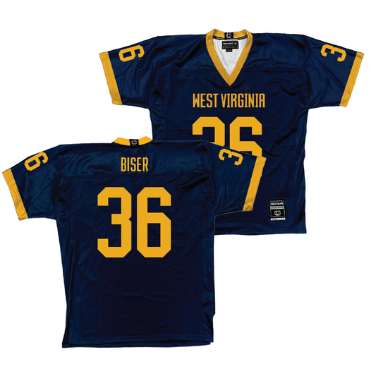 WVU Football Navy Jersey - Caden Biser