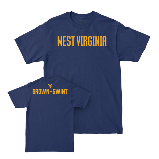 WVU Women's Swim & Dive Navy Wordmark Tee  - Amari Brown-Swint