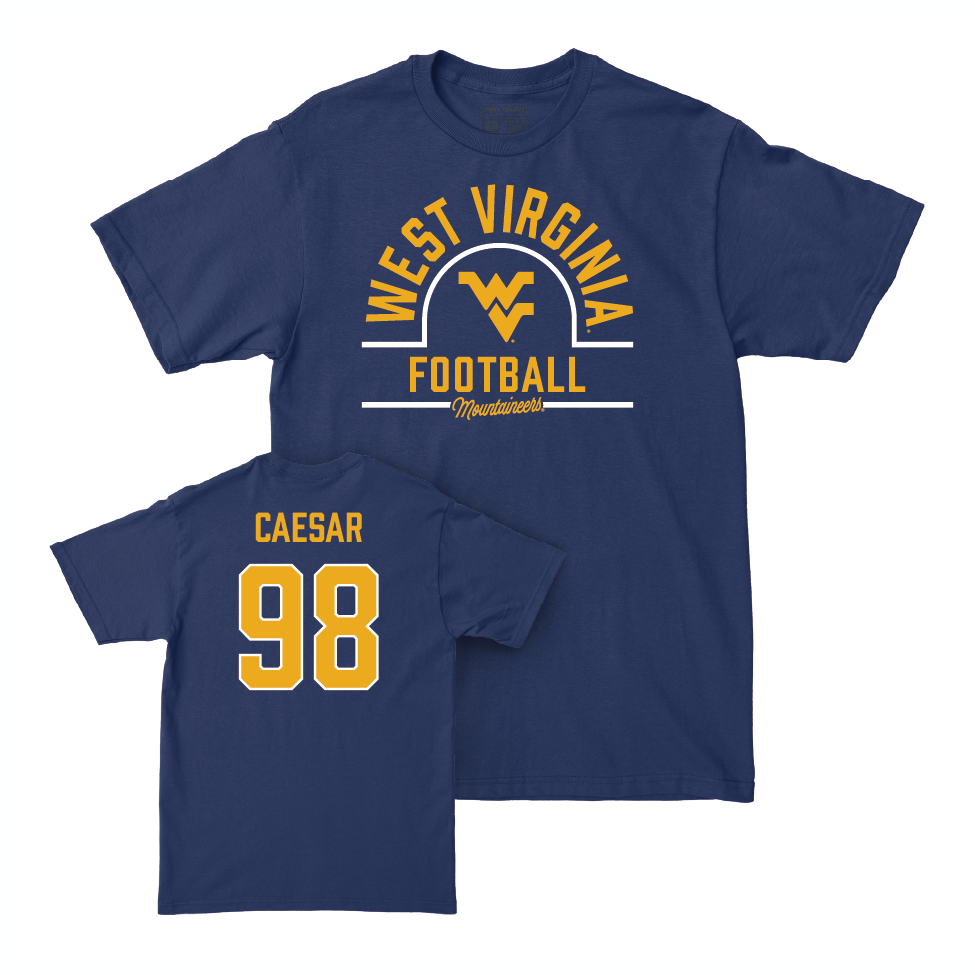 WVU Football Navy Arch Tee   - Brandon Caesar