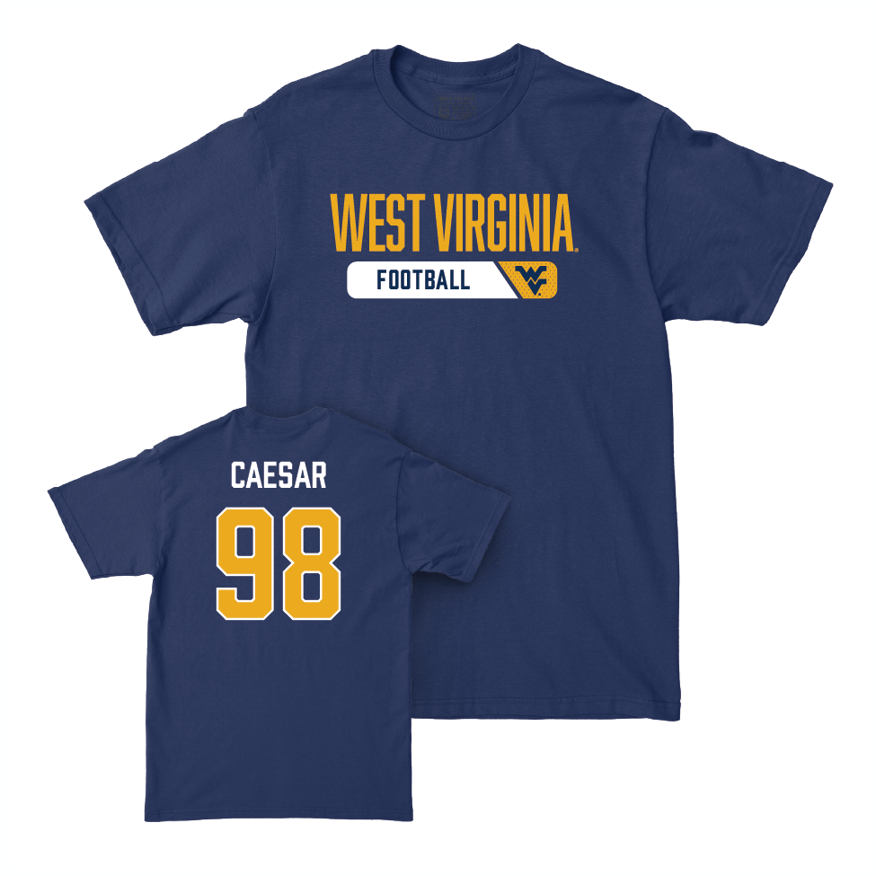 WVU Football Navy Staple Tee   - Brandon Caesar