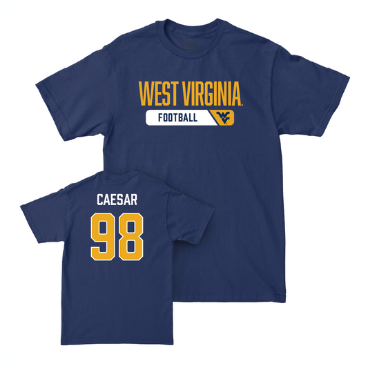 WVU Football Navy Staple Tee   - Brandon Caesar