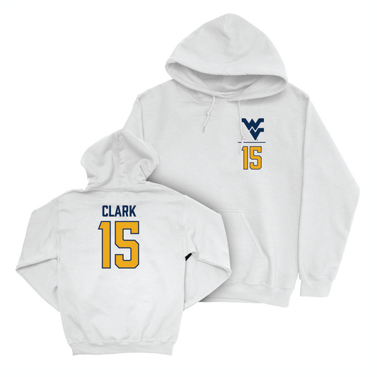 WVU Men's Soccer White Logo Hoodie  - Sam Clark