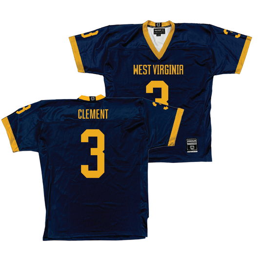 WVU Football Navy Jersey - Hudson Clement | #3