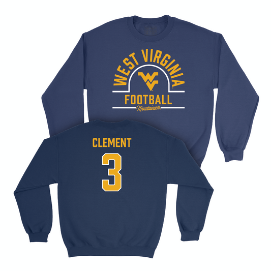 WVU Football Navy Arch Crew - Hudson Clement | #3