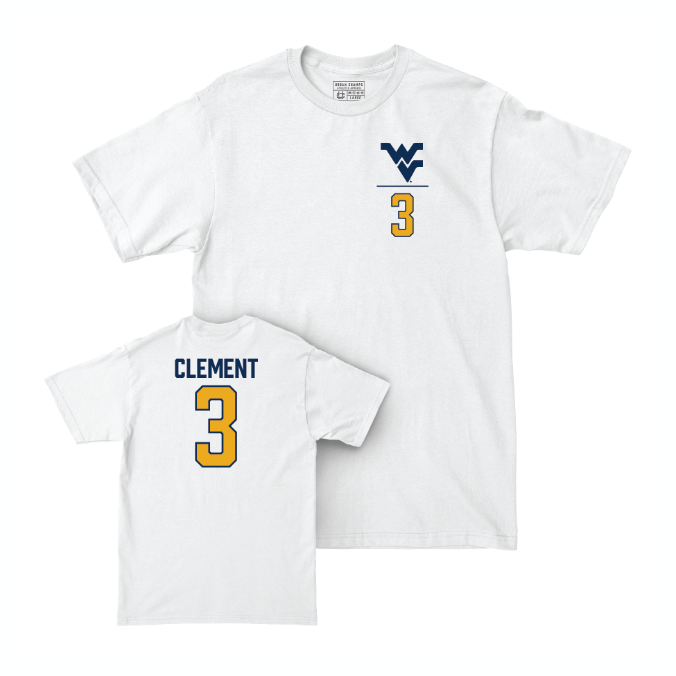 WVU Football White Logo Comfort Colors Tee - Hudson Clement | #3