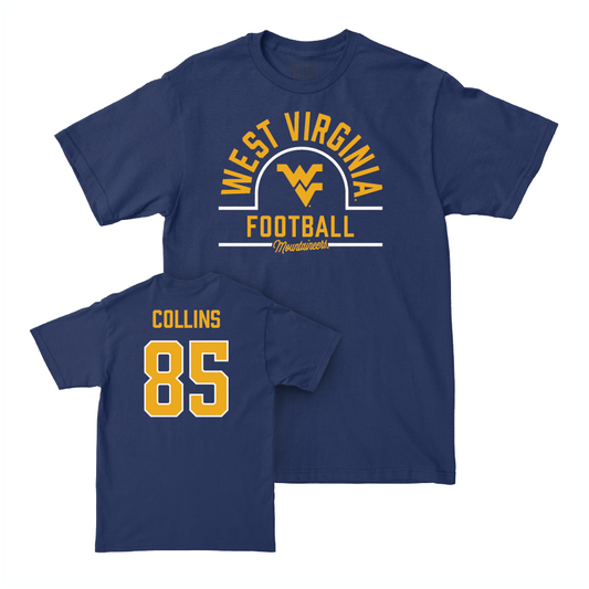 WVU Football Navy Arch Tee   - Dominick Collins