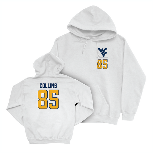 WVU Football White Logo Hoodie   - Dominick Collins