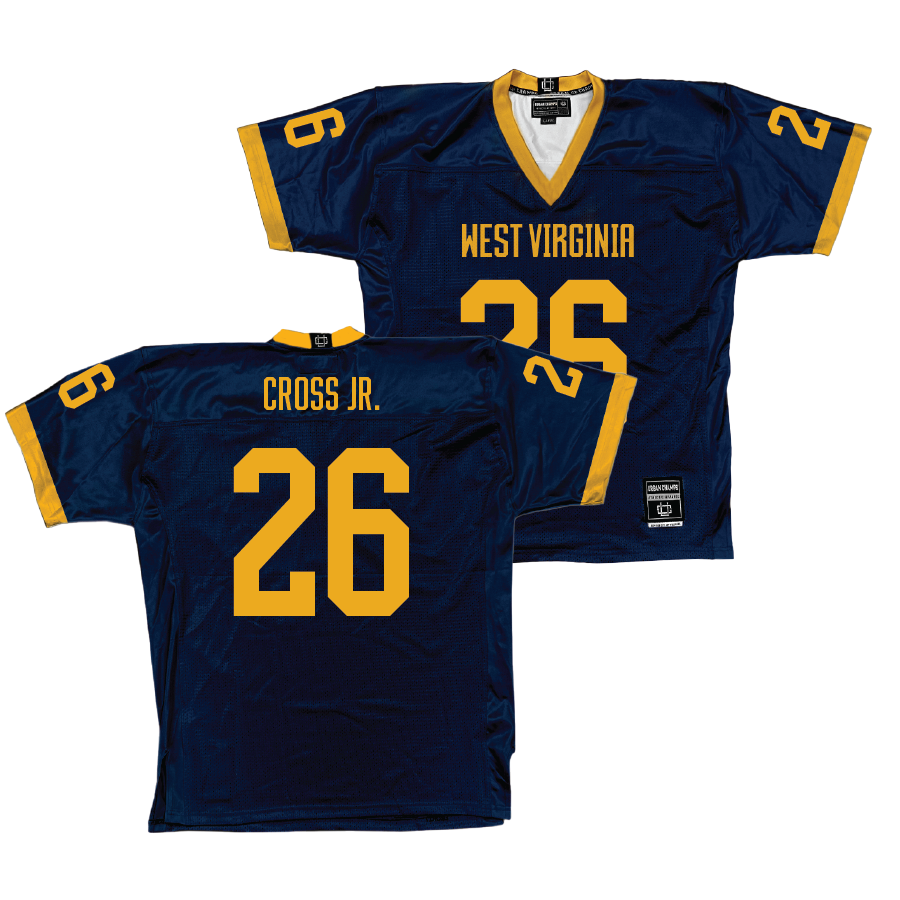 WVU Football Navy Jersey   - Jason Cross Jr.