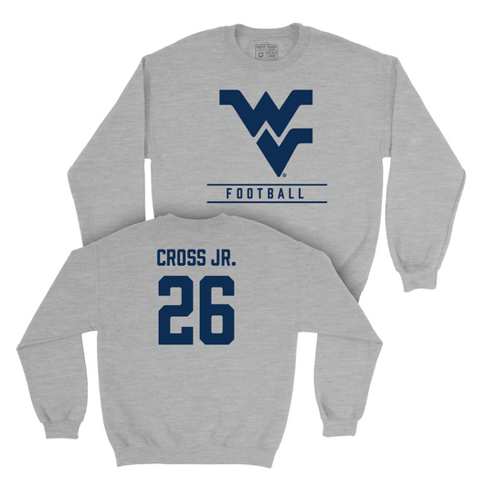 WVU Football Sport Grey Classic Crew   - Jason Cross Jr.