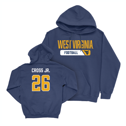 WVU Football Navy Staple Hoodie   - Jason Cross Jr.