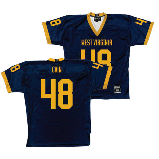 WVU Football Navy Jersey - Tyler Cain