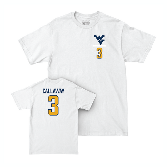 WVU Baseball White Logo Comfort Colors Tee  - Andrew Callaway