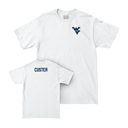 WVU Women's Track & Field White Logo Comfort Colors Tee  - Aubrie Custer