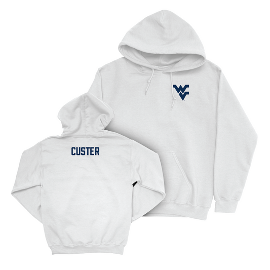 WVU Women's Track & Field White Logo Hoodie  - Aubrie Custer