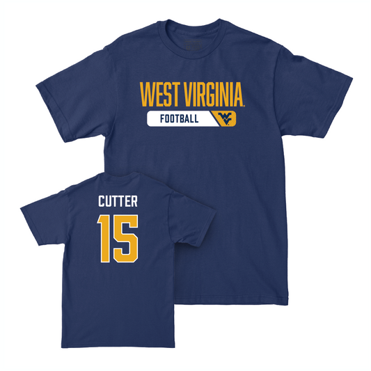 WVU Football Navy Staple Tee  - Ben Cutter