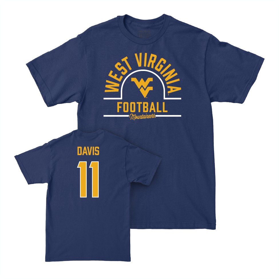WVU Football Navy Arch Tee   - William Davis