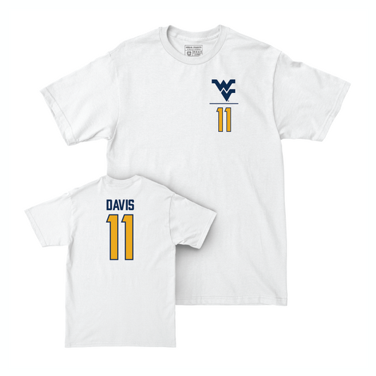 WVU Football White Logo Comfort Colors Tee   - William Davis