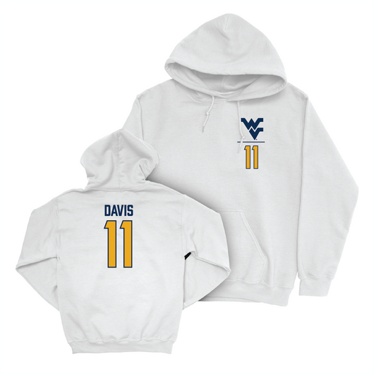 WVU Football White Logo Hoodie   - William Davis