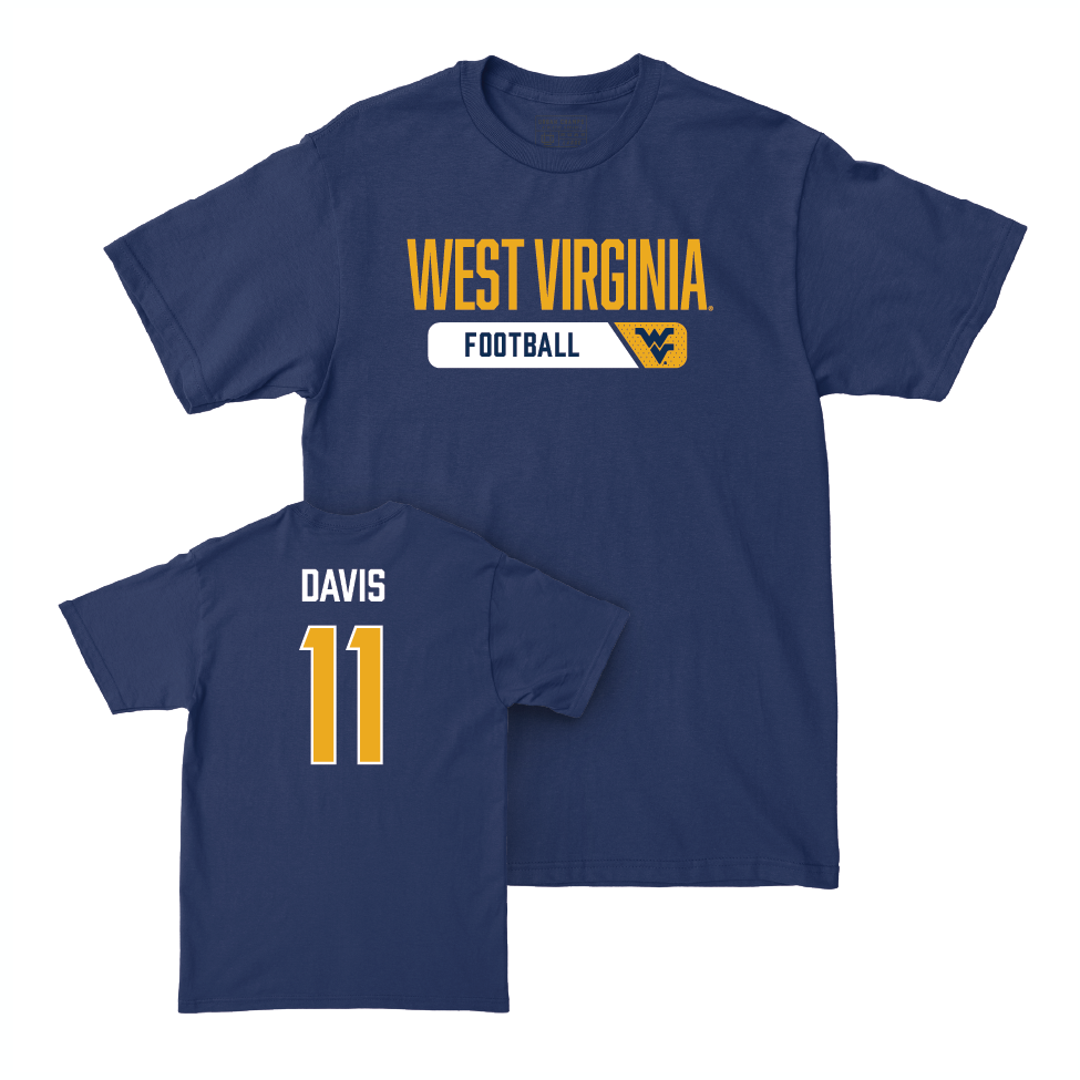 WVU Football Navy Staple Tee   - William Davis