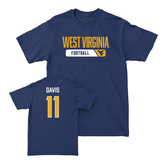 WVU Football Navy Staple Tee   - William Davis