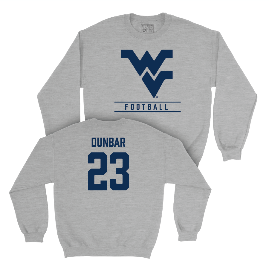 WVU Football Sport Grey Classic Crew   - Traevon Dunbar