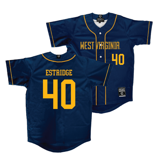 WVU Baseball Navy Jersey  - Carson Estridge