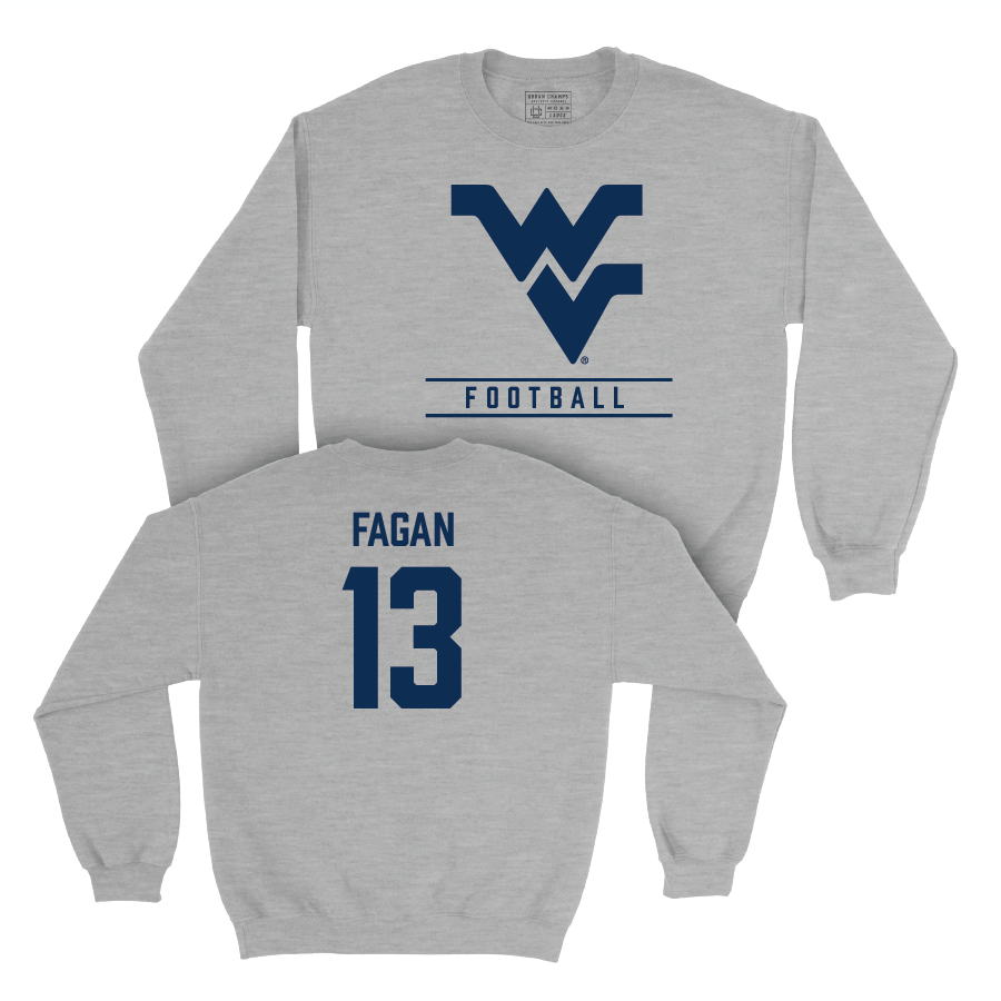 WVU Football Sport Grey Classic Crew   - Dontez Fagan