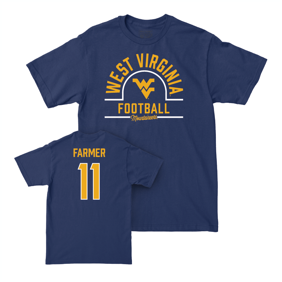 WVU Football Navy Arch Tee   - Ric'Darious Farmer