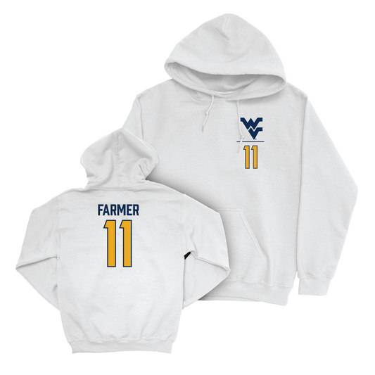 WVU Football White Logo Hoodie   - Ric'Darious Farmer