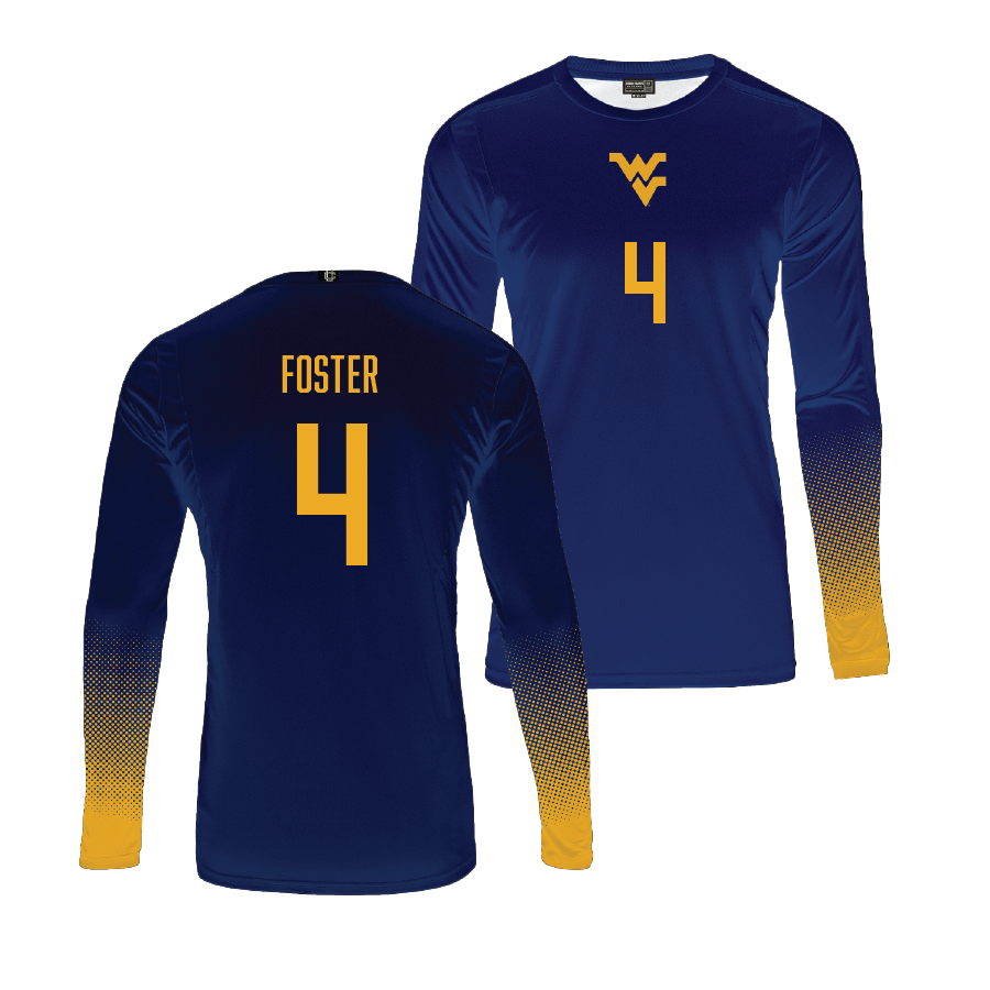 WVU Women's Volleyball Navy Jersey - Samiha Foster