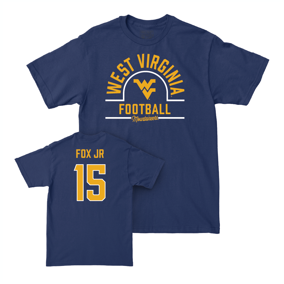 WVU Football Navy Arch Tee   - Scotty Fox Jr