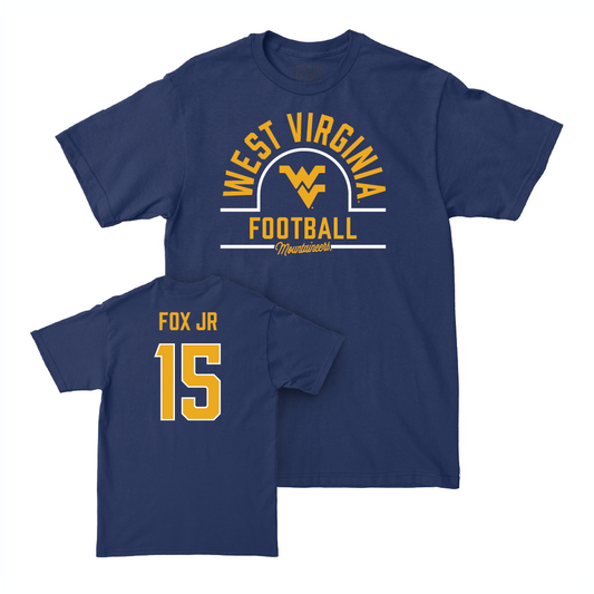 WVU Football Navy Arch Tee   - Scotty Fox Jr