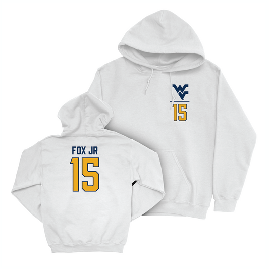 WVU Football White Logo Hoodie   - Scotty Fox Jr