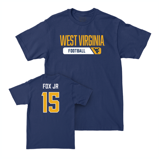 WVU Football Navy Staple Tee   - Scotty Fox Jr