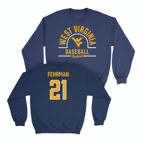 WVU Baseball Navy Arch Crew  - Cole Fehrman