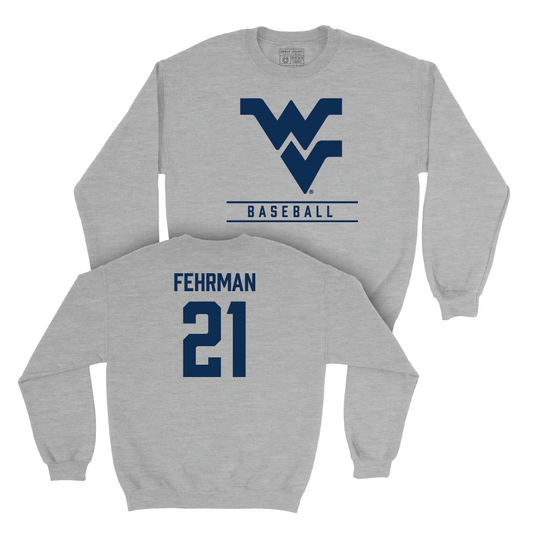 WVU Baseball Sport Grey Classic Crew  - Cole Fehrman