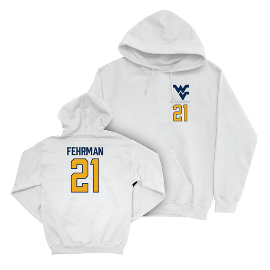 WVU Baseball White Logo Hoodie  - Cole Fehrman