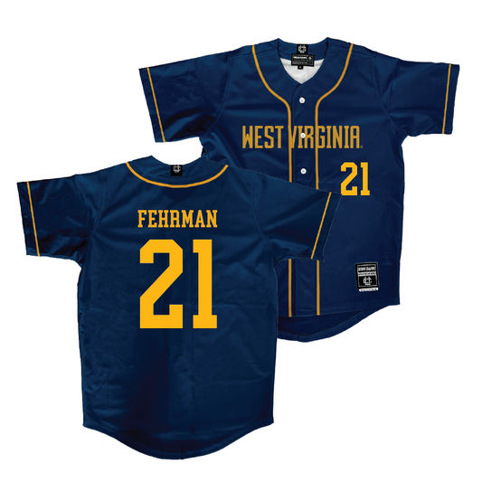 WVU Baseball Navy Jersey  - Cole Fehrman