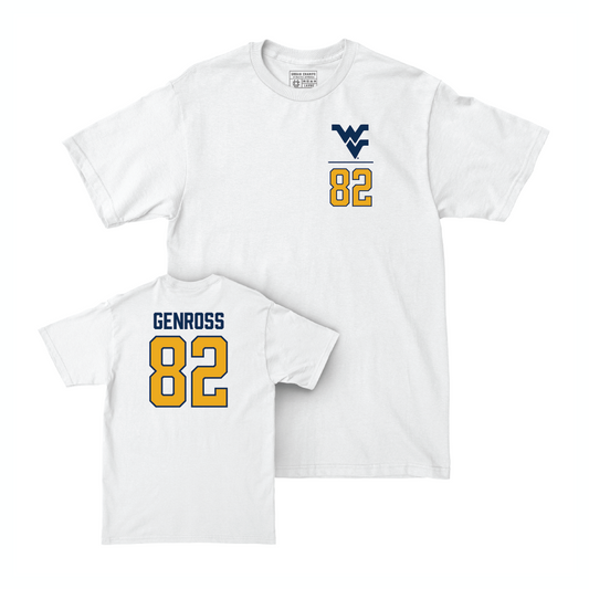 WVU Football White Logo Comfort Colors Tee   - Greg Genross